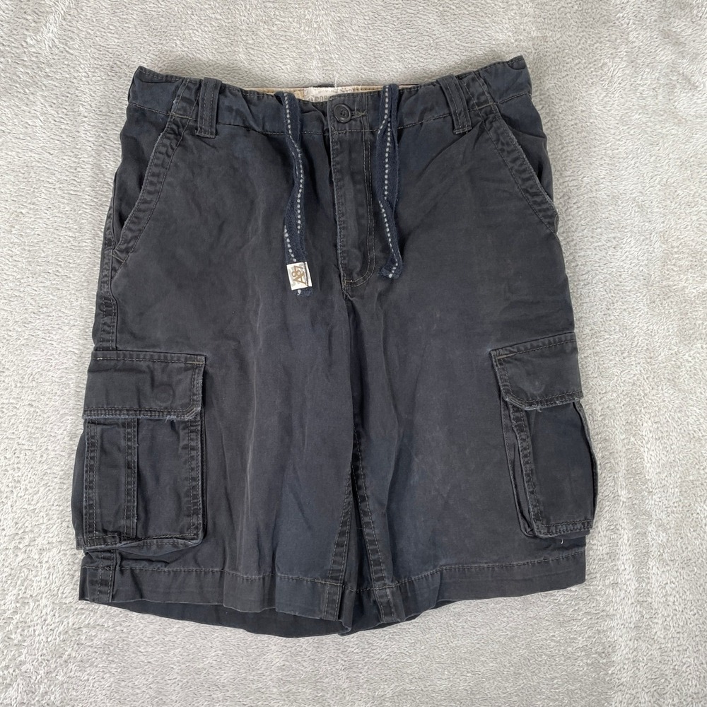 Vintage Aeropostale Cargo Shorts Mens 32 Black Y2K Baggy Cotton Utility Skater